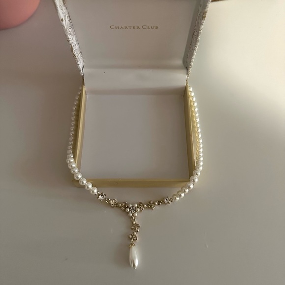 Charter Club Pearl and Gold Necklace - Picture 1 of 1